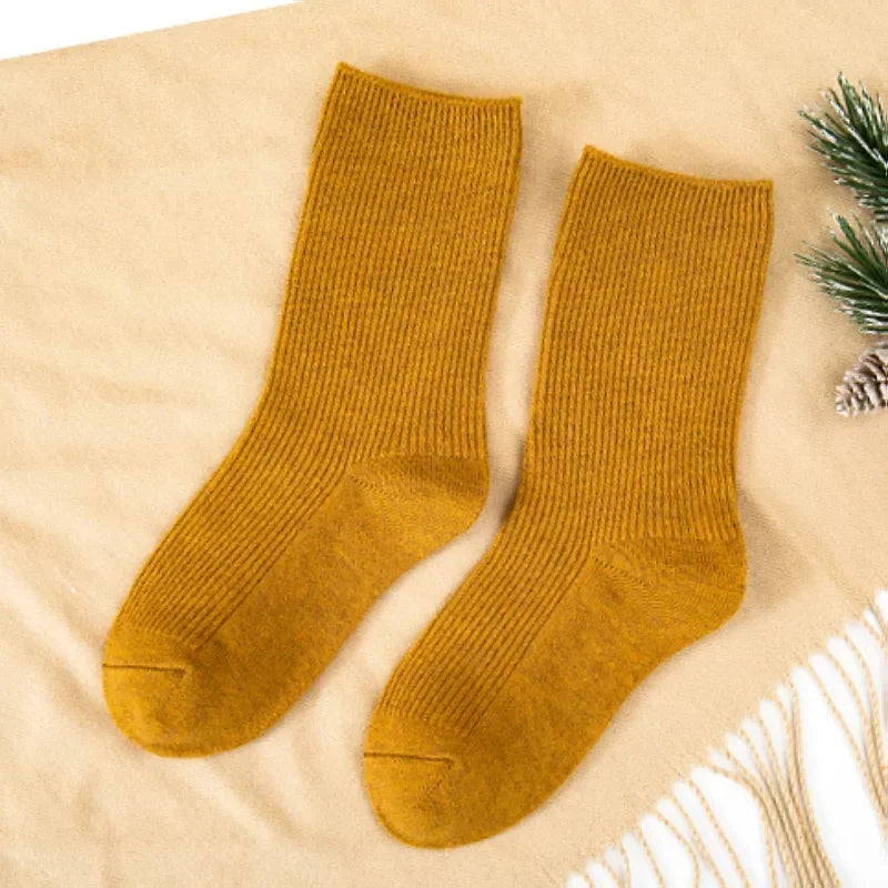 Kids Wool Cashmere Socks Children Boys Girls Soft Thermal Stockings for Baby Fashion Solid Color Kids High Long Winter Stuff