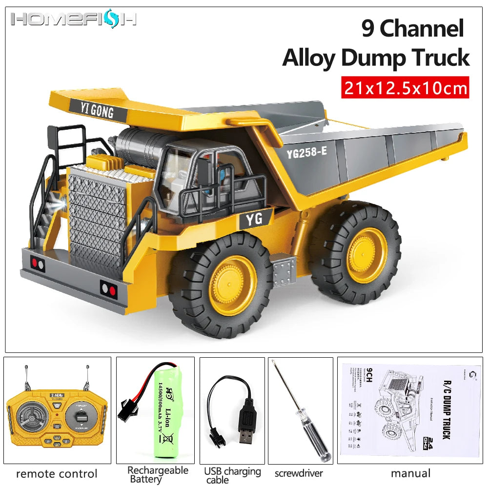 Remote Control Excavator Dump Truck Set - RC Construction Toys for Kids - ZOOMNSTORE