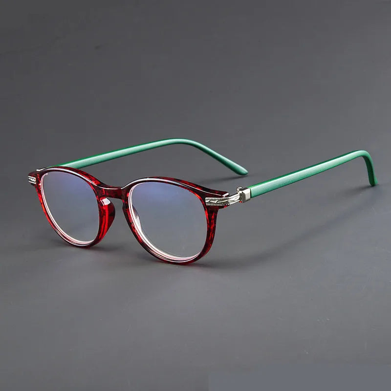 Reading Glasses Unisex – Small Round Frame Anti Blue Light Eyewear With Plastic Titanium Frame