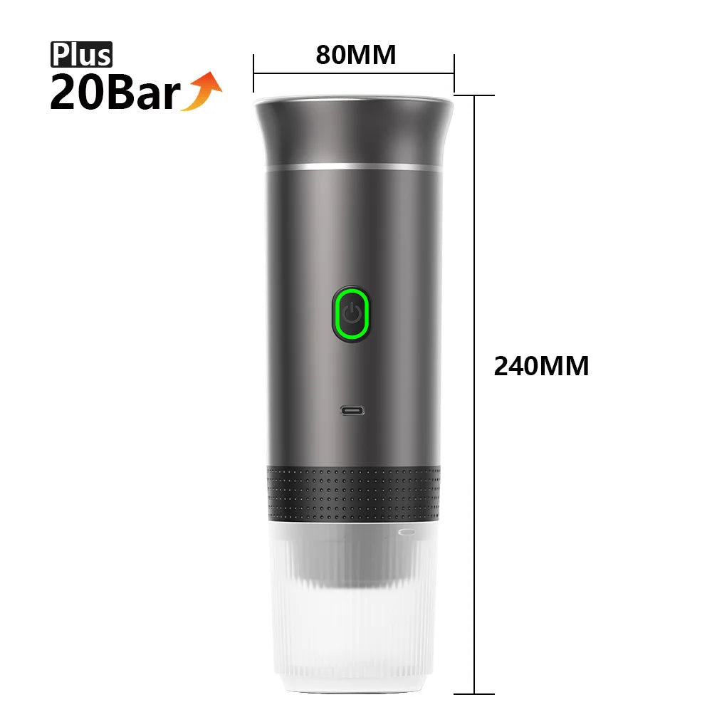 Portable Wireless Espresso Coffee Maker - 3-in-1 Travel Machine for Car Camping - ZOOMNSTORE