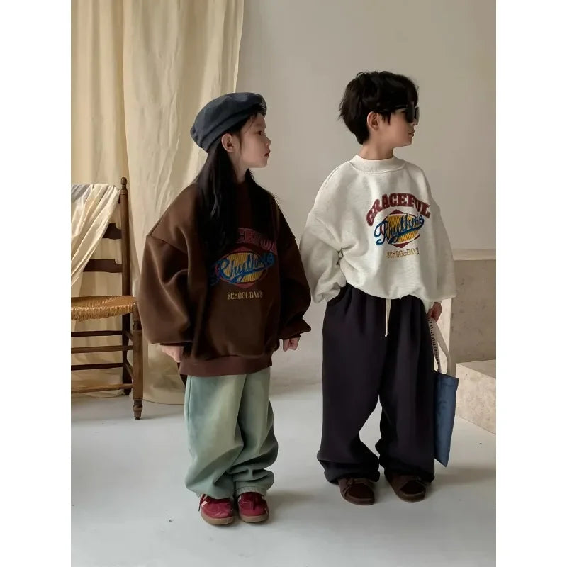 Childrens Fleece Hoodie - Warm Korean Pullover for Boys Girls - ZOOMNSTORE