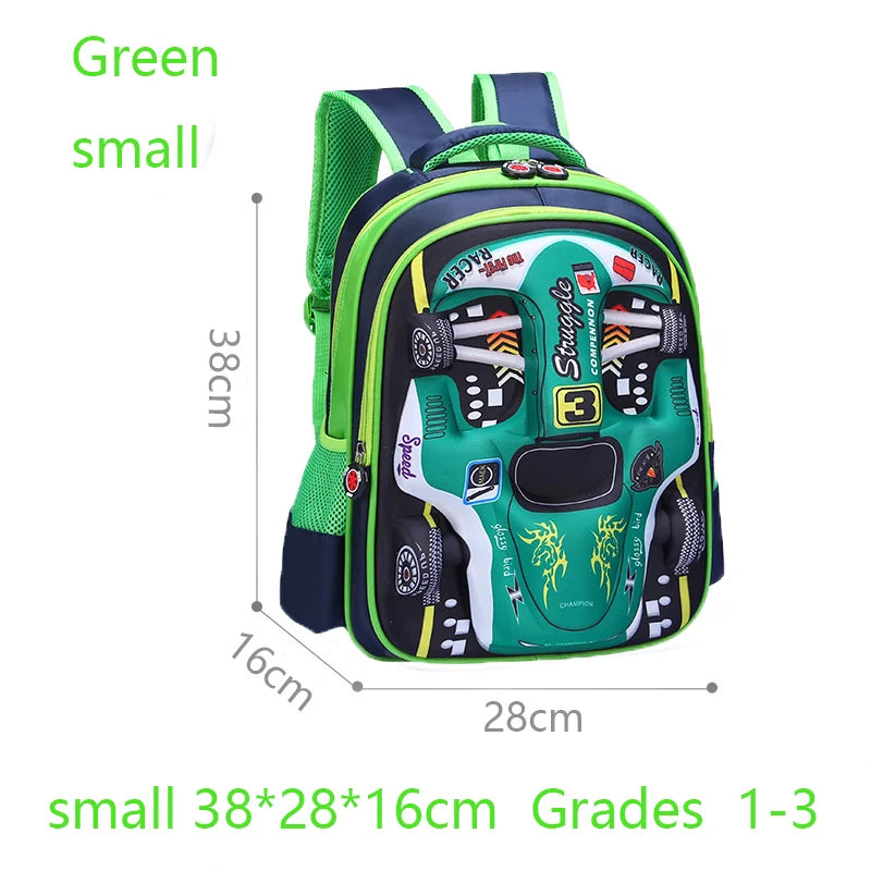 Waterproof 3D Car Backpack - Lightweight Preschool School Bag for Kids - ZOOMNSTORE