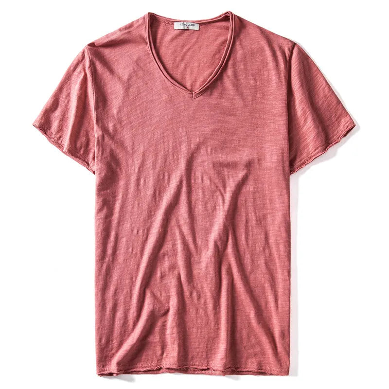 Men's V-Neck T-Shirt – Breathable Cotton Tee, Lightweight Summer Tees, Casual Shirt