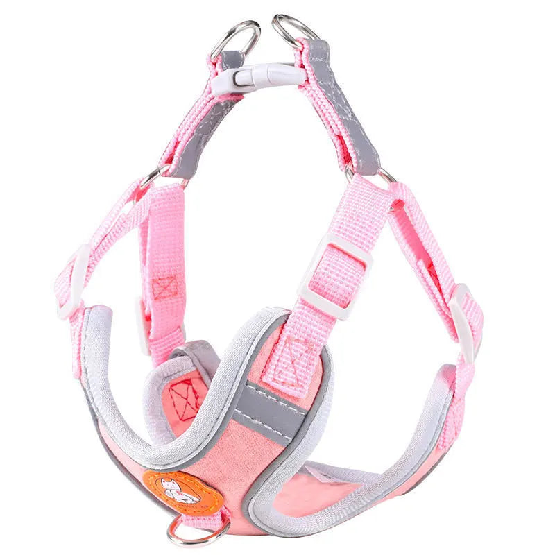 Adjustable dog harness no pull cute cat soft walking leash set pet dog vest vest teddy beagle suitable for small and medium dogs