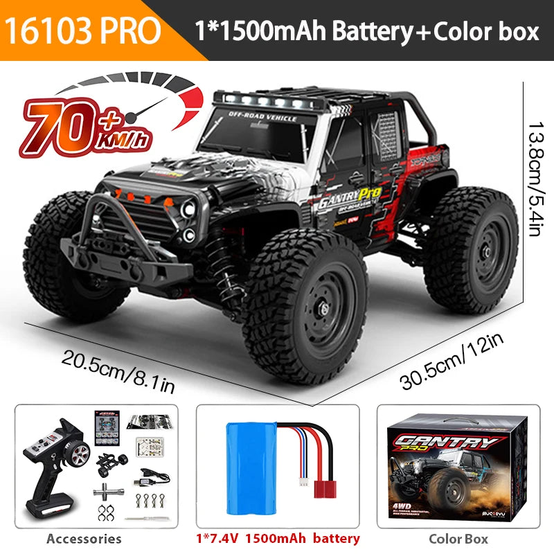 116 4WD RC Monster Truck - High Speed Drift Remote Control Car for Kids
