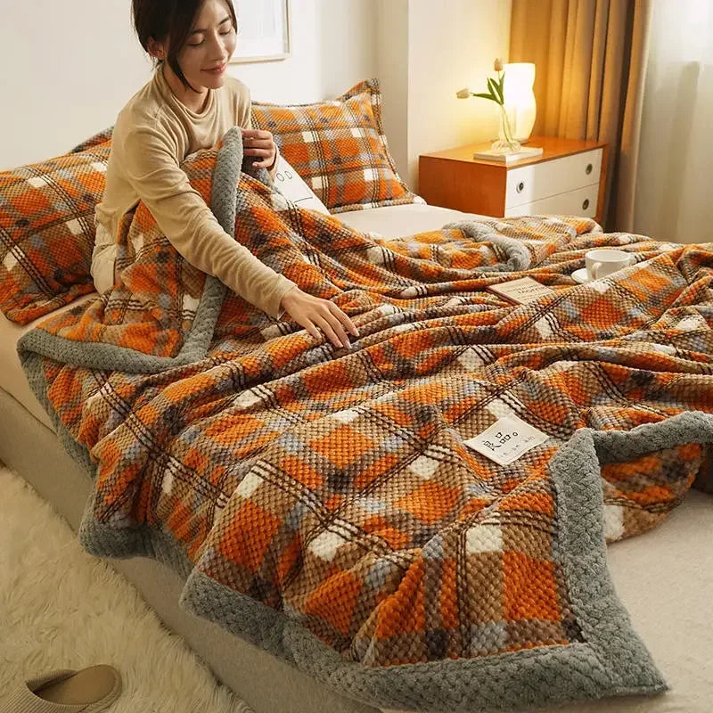 Soft Chenille Knit Throw Blanket - Handmade Machine Washable Cozy for Couch Bed - ZOOMNSTORE