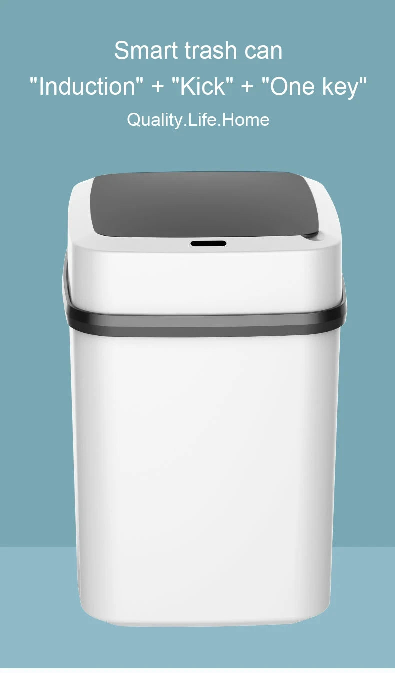 Smart Touch Trash Can - 13L Kitchen and Bathroom Waste Bin