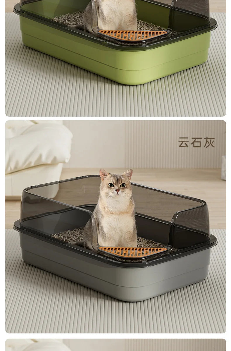 Extra Large Splashproof Cat Litter Box - Pet Toilet Tray Cleaning Basin - ZOOMNSTORE