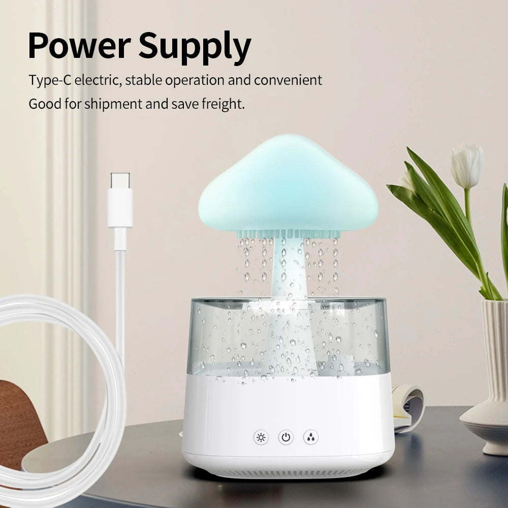 Aromatherapy Humidifier - Relax Cloud Rain Diffuser with Colorful Ultrasonic Lamp - ZOOMNSTORE