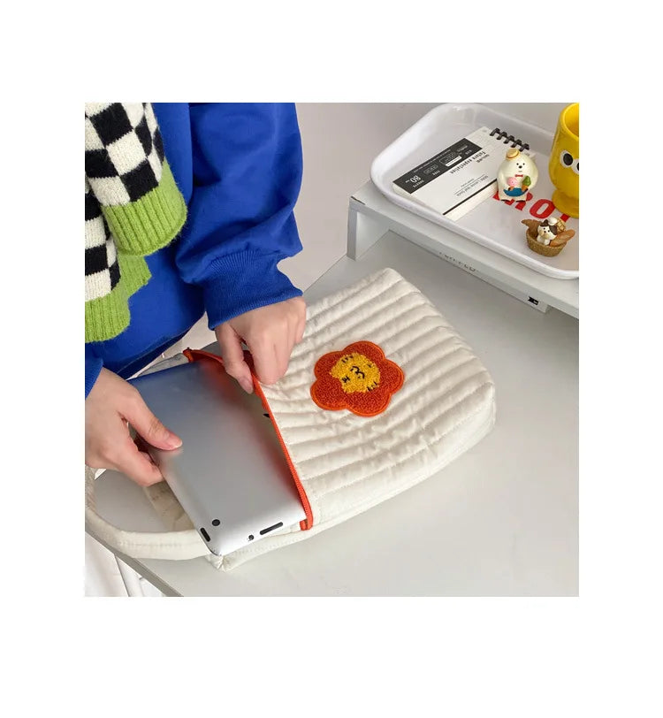 Baby Diaper Bag for Mom Cotton Bear Mommy Bags Nappy Diapers Organizer Zipper Women Handbags Maternity Bag Cartoon Beige Sac