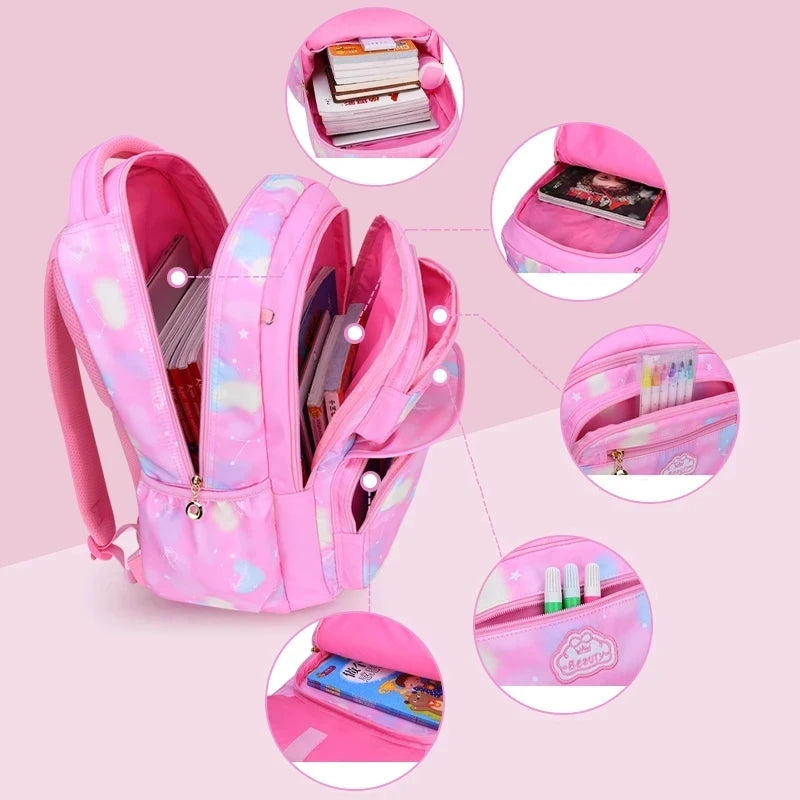 Kawaii Pink Girls Backpack - Cute Waterproof School Bag for Kids and Teens - ZOOMNSTORE