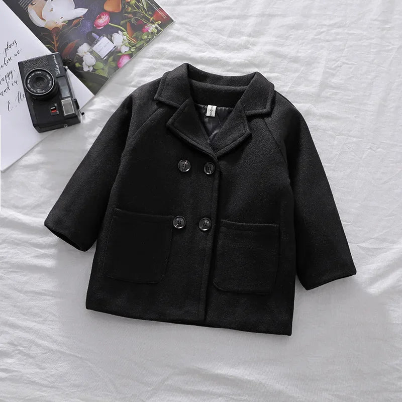 Boys Trench Coat - British Style Plaid Pattern Long Autumn Jacket For Kids