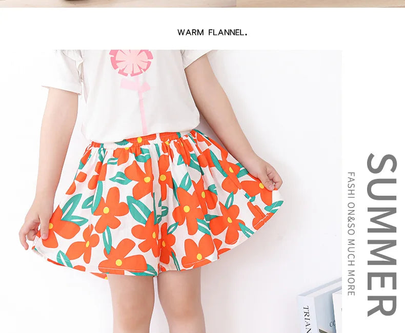 Kids Girls Skirt Shorts Summer Cotton Breathable Kids Skirt Pants Casual Baby Bloomers Children Short Pants Baby Stuff