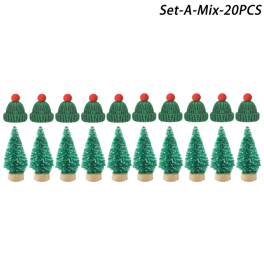 Mini Christmas Hat and Scarf Set - DIY Holiday Party Decoration