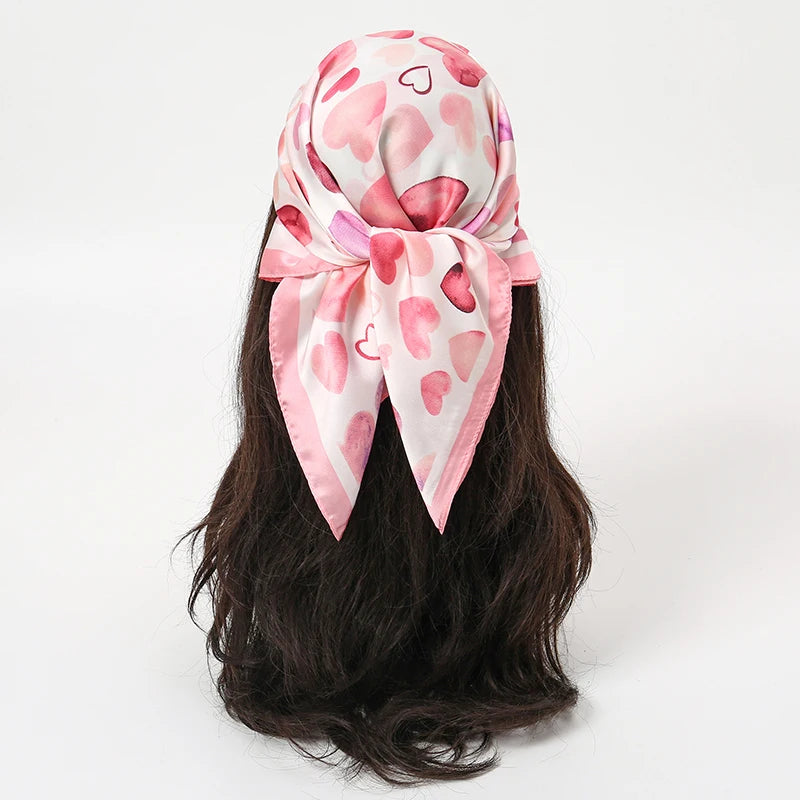 Bohemian Floral Silk Scarf - Tropical Leaf Head Wrap and Bandana