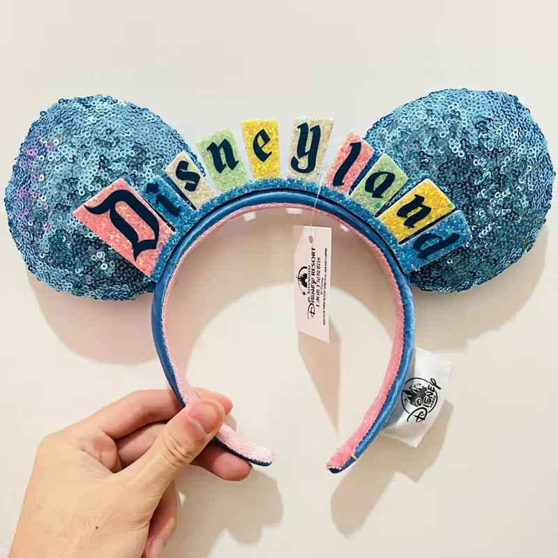 Minnie Mouse Ear Headband - Disney Plush Sequin Accessory for Adults Kids