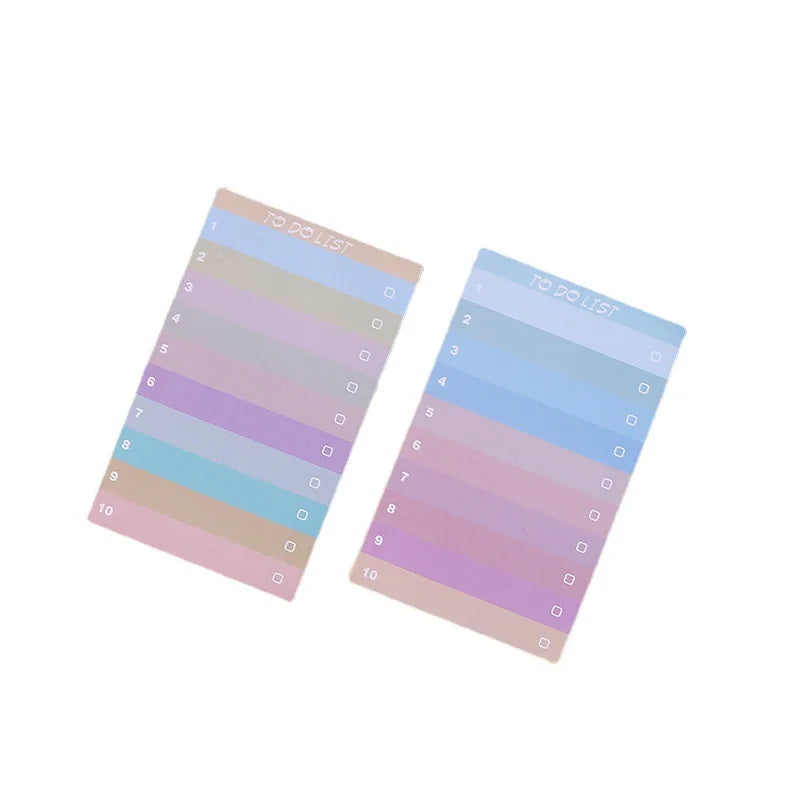 Multicolor Lined Sticky Notes - 50 Sheets Portable Memo Pad Kawaii Stationery