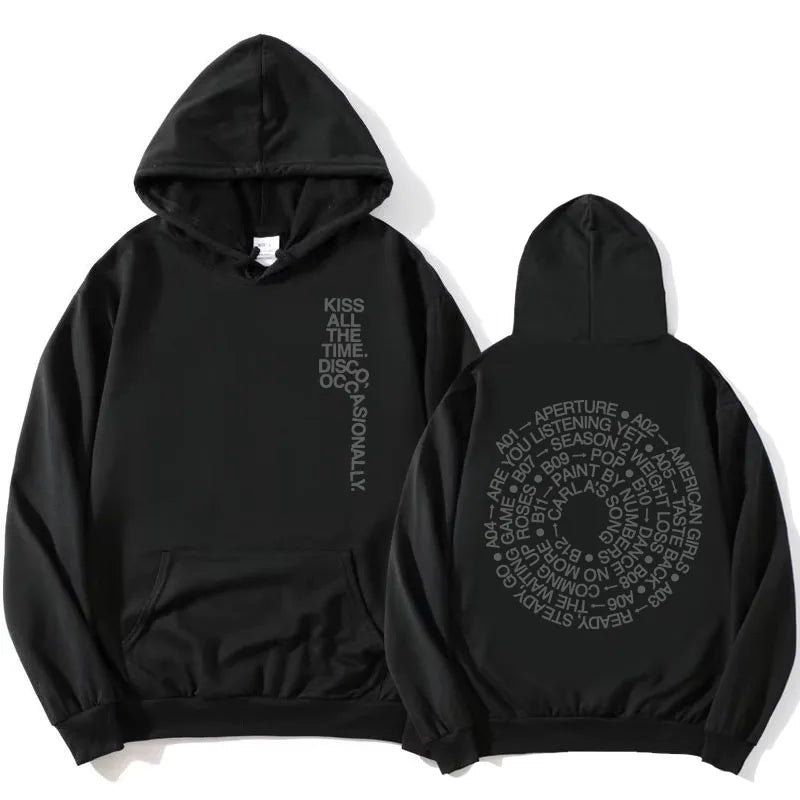 HarryStyles KISS ALL THE TIME. DISCO, OCCASIONALLY. Hoodies Album Design Graphic Print Sweatshirts Women Clothing Fleece Hoodie