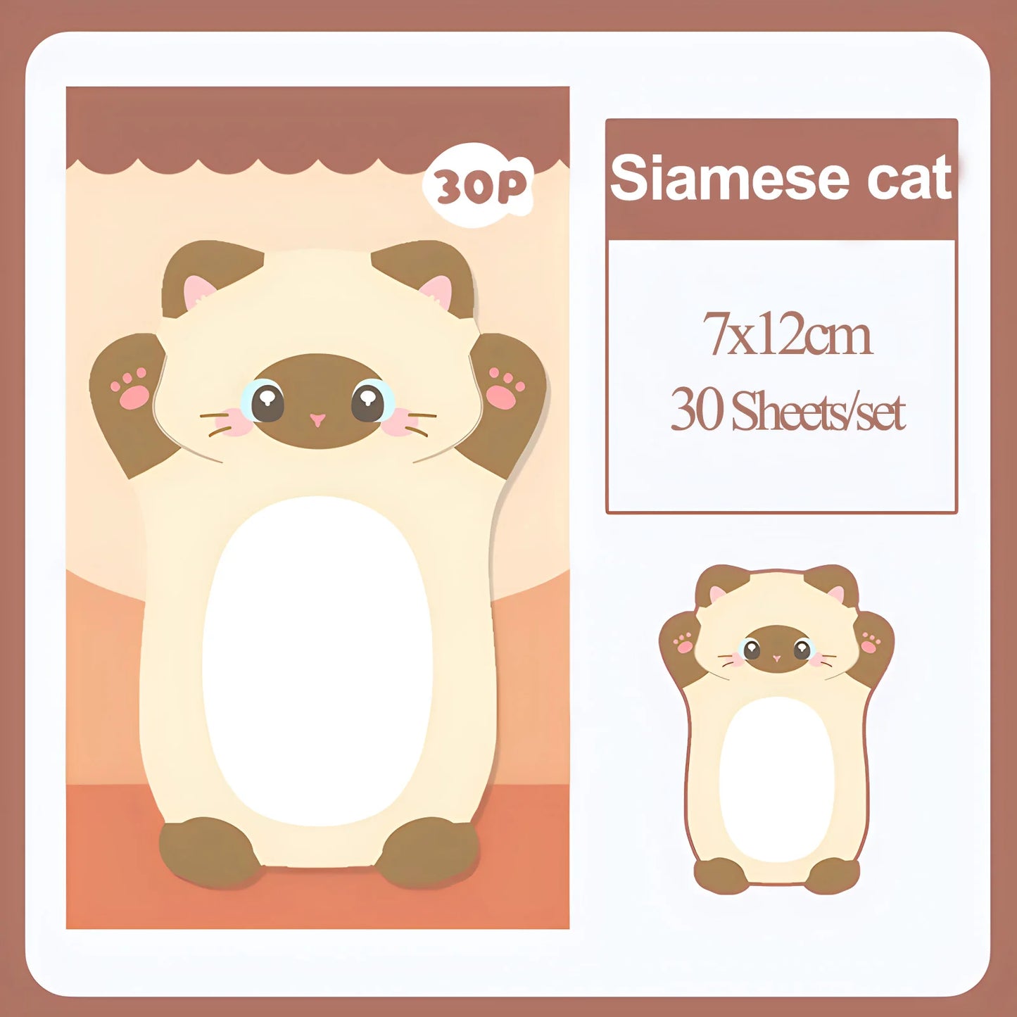 Aesthetic Cat Sticky Notes - Cute Kawaii Memo Pad for Daily Planning
