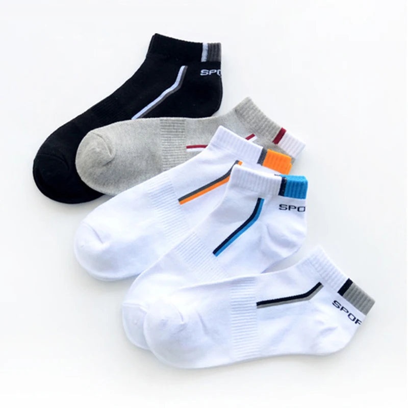 5 Pairs/Lot Spring Summer Men's Socks Breathable Ankle Cotton Sport Socks Mesh Casual Athletic Thin Short Sokken Size 38-48