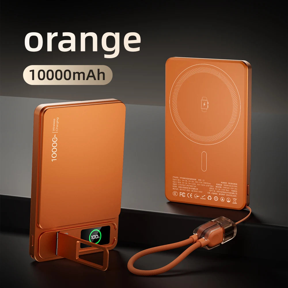 CCC 10000mAh Slim Original Power Bank For MagSafe,Magnetic Wireless 20W Fast Charging Portable Battery For iPhone 12-17 iWatch