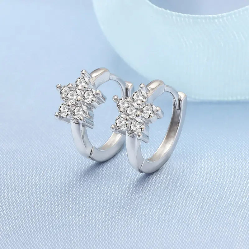 925 Sterling Silver CZ Stud Earrings - Cute Fashion Jewelry for Women and Teens