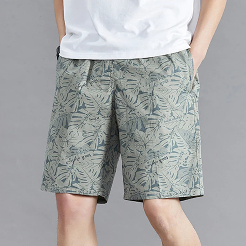 Plus Size Men's Shorts - Breathable Cotton Summer Casual Knee Length Fitness Shorts