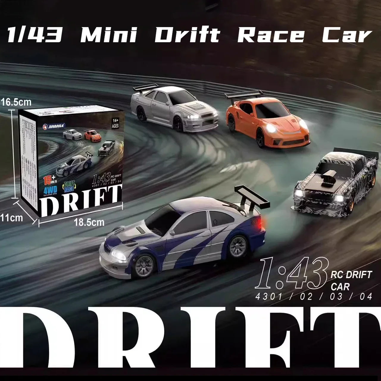 4WD RC Drift Car - 143 Remote Control Mini Racing Toy - ZOOMNSTORE