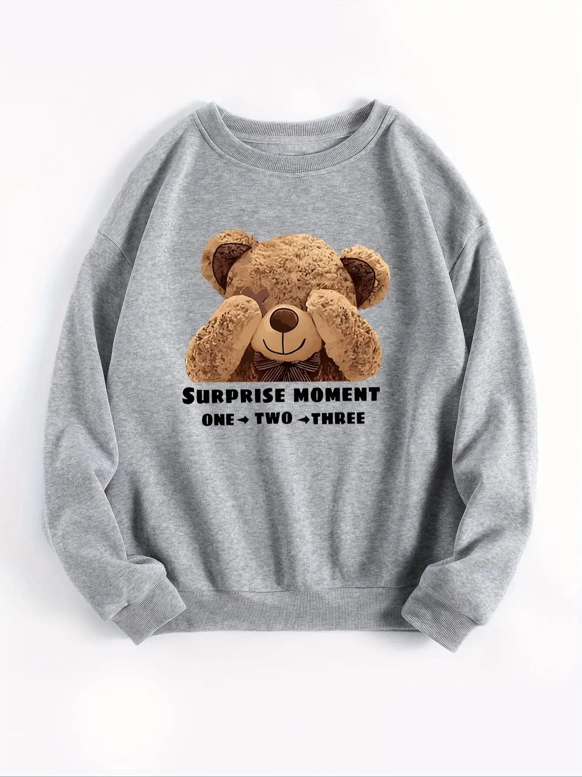 CLoose Sweatshirt Casual Long Sleeve Women Autumn and Winter Cartoon Bear Comfortable Pullover Crewneck Loose Female Clothes