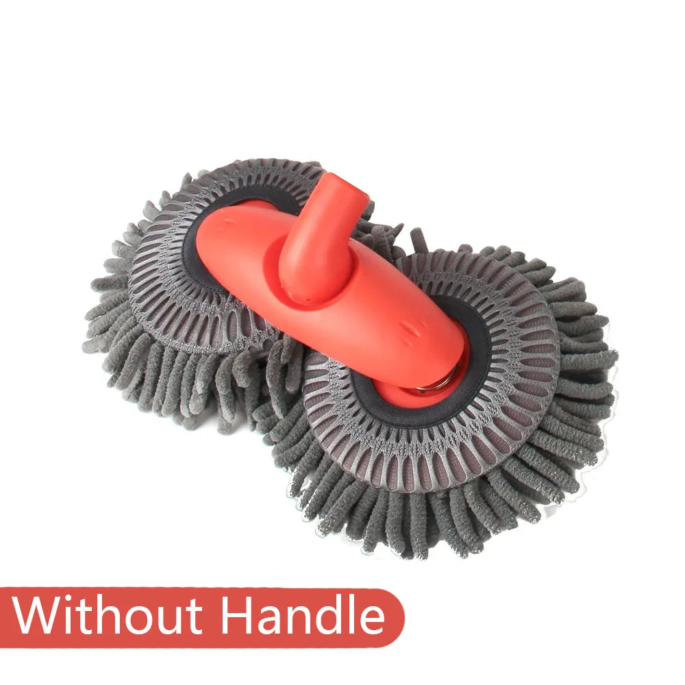 Telescopic Car Cleaning Mop - Chenille Double Brush Head for Roof Window