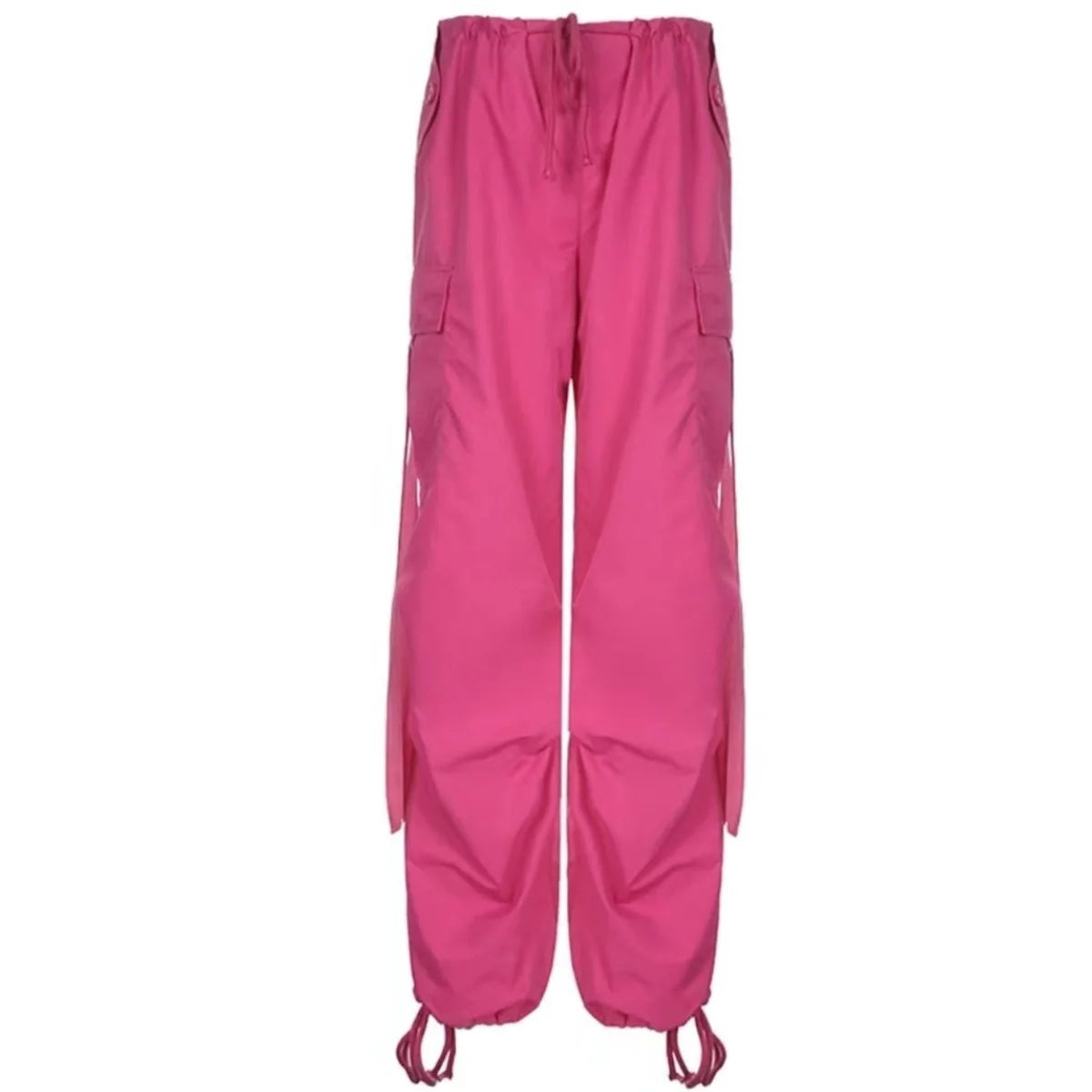 Red Cargo Pants Women Casual Joggers High Waist Loose Female Hip Hop Trousers Korean Punk Pants Funny Capri Pockets Pants Femme
