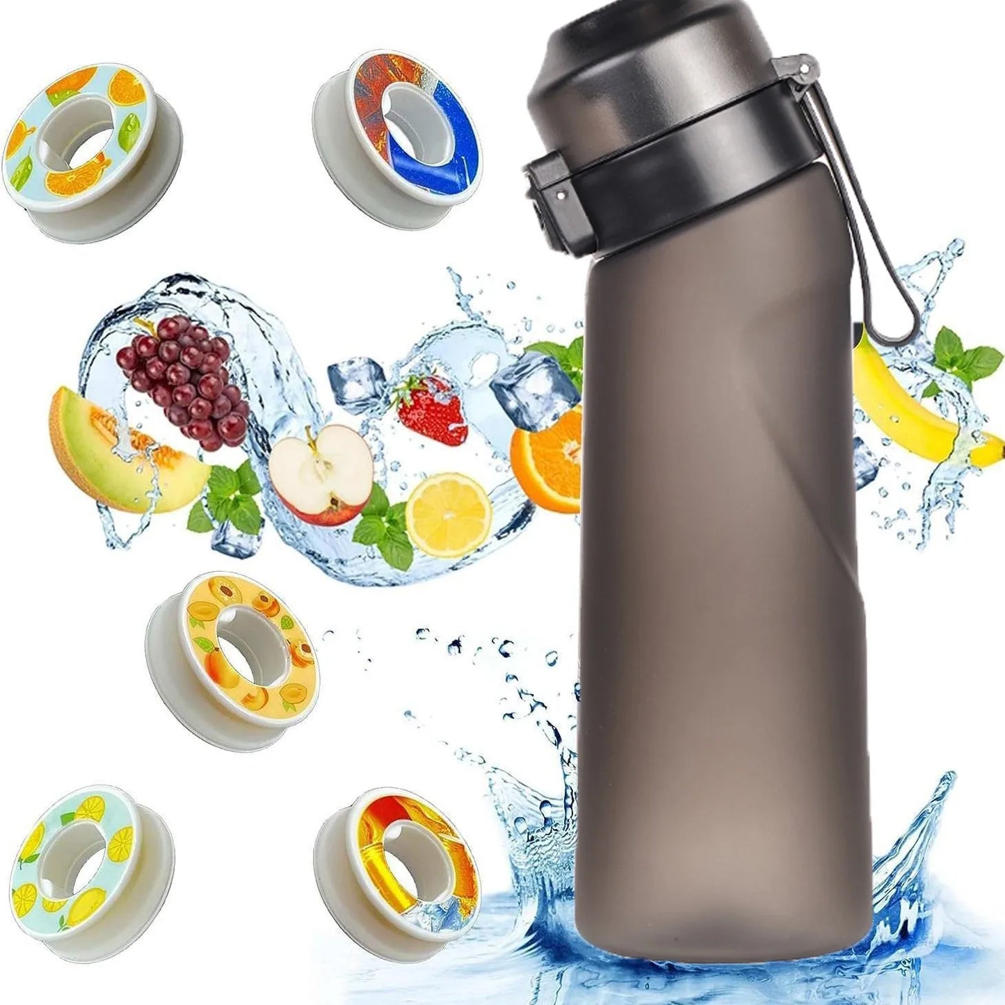 Air Flavored Water Bottle Scent Up Water Cup Sports Water Bottle For Outdoor Fitness Fashion Water Cup With Straw Flavor Pods