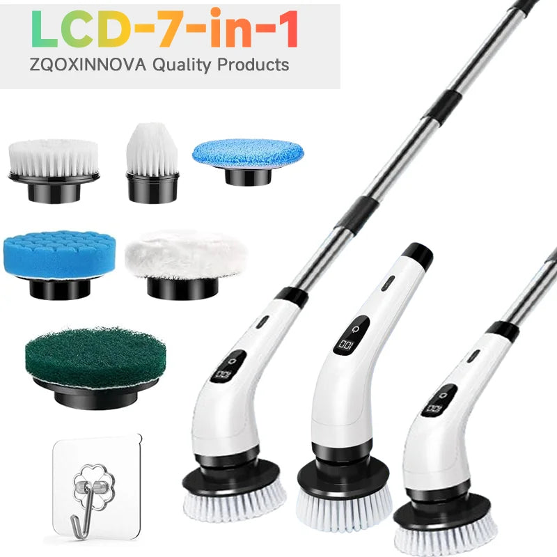Multipurpose Electric Spin Scrubber - Cordless Cleaning Brush for Kitchen Bathroom