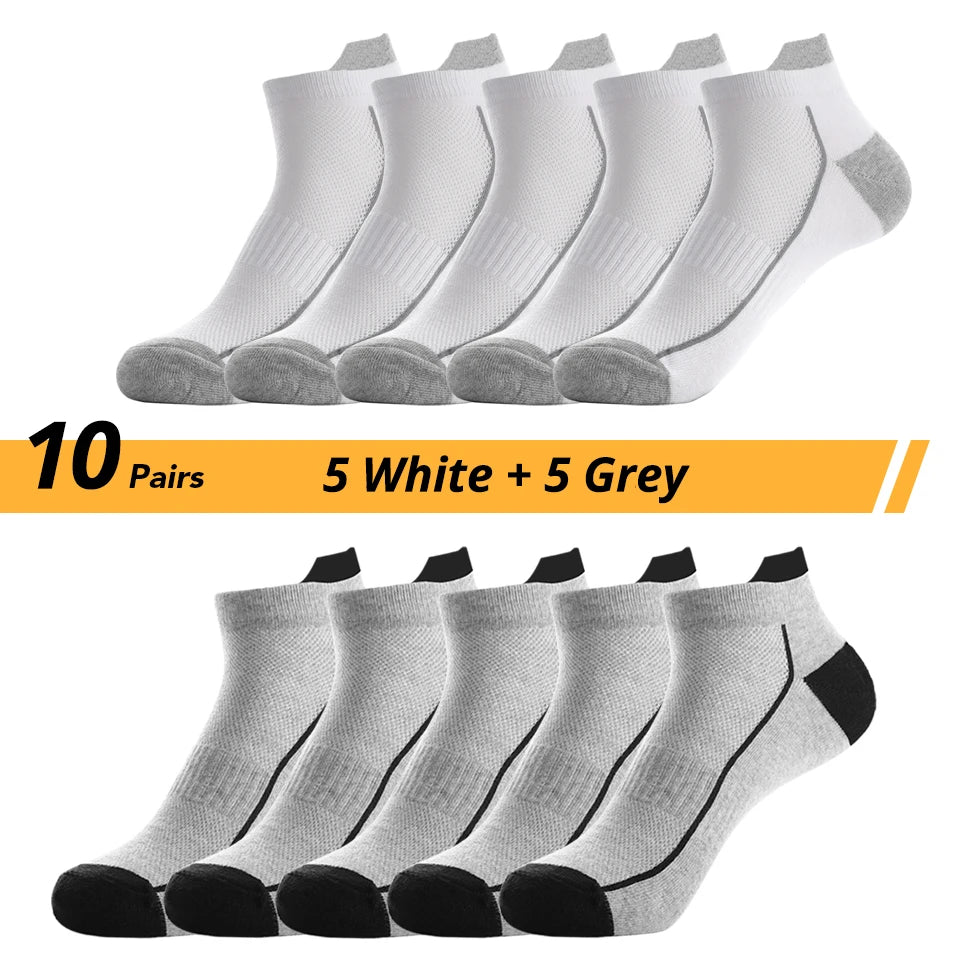 Mens Cotton Crew Socks - 10 Pairs Casual Business Breathable Size 38-45