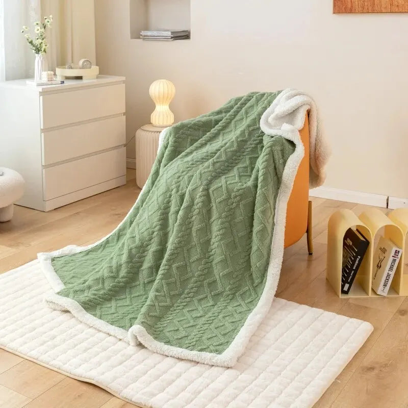 Tafurong Lamb Wool Tapestry Blanket - Thick Warm Leisure Office Nap Blanket