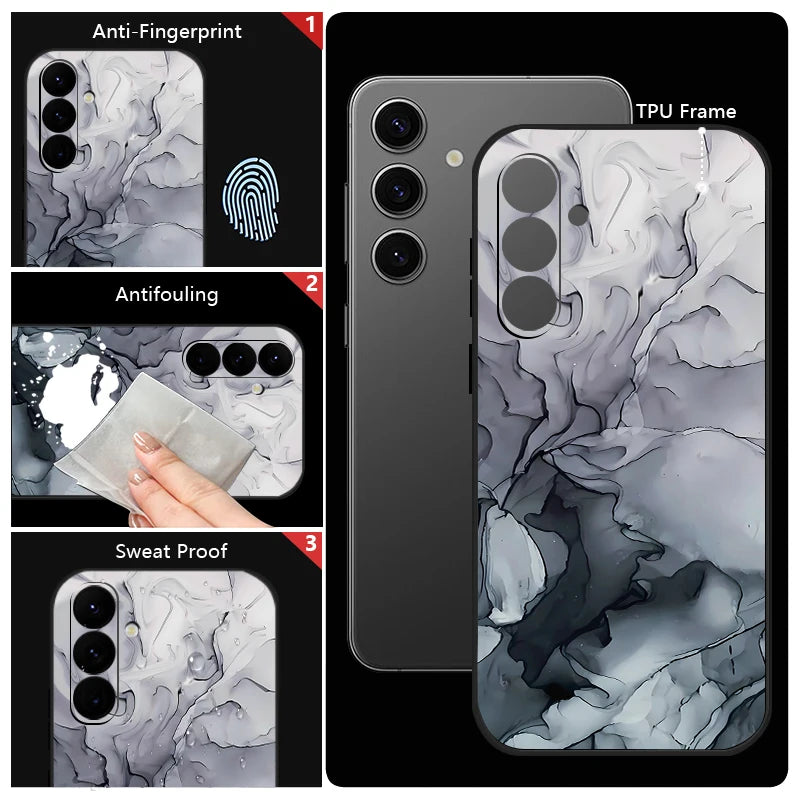 Colorful Marble Case for Samsung Galaxy S24 S23 S22 S21 S20 FE A Series - Lanyard Cover - ZOOMNSTORE