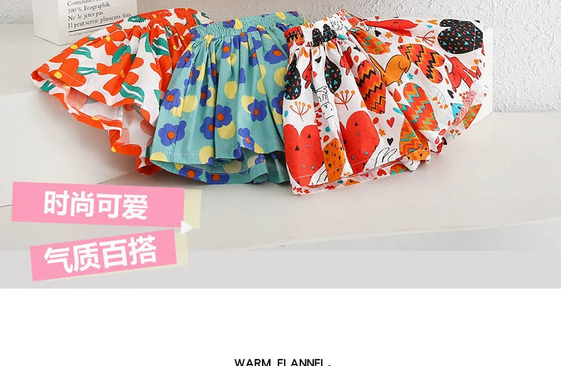 Kids Girls Skirt Shorts Summer Cotton Breathable Kids Skirt Pants Casual Baby Bloomers Children Short Pants Baby Stuff
