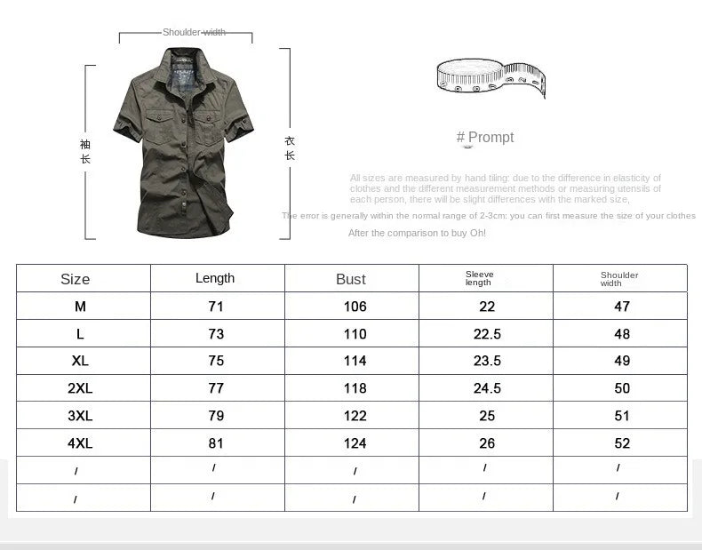 Men's summer thin shirt men's plus size new casual denim inch shirt military uniform shirt men