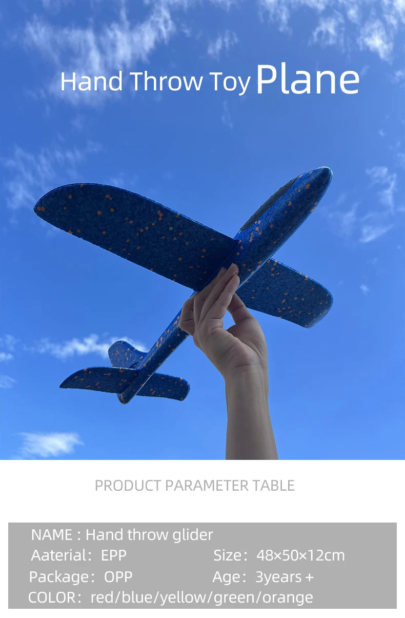 Big Foam Glider Plane - Hand-Throw Outdoor Toy for Kids - ZOOMNSTORE