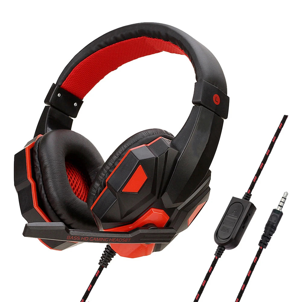 Gaming Headset Headphones - Wired LED Light Noise Cancelling Headset for PS4, Xbox & PC Gaming