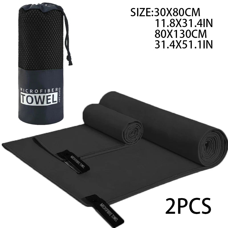 Microfiber Sports Towel Set - Fitness Swimming Yoga Camping Beach Towel