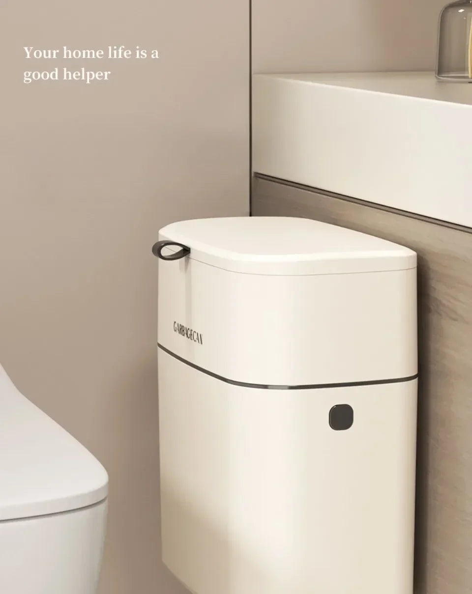 Hanging Trash Can - Stylish Kitchen Bathroom Waste Bin with Flip Cover
