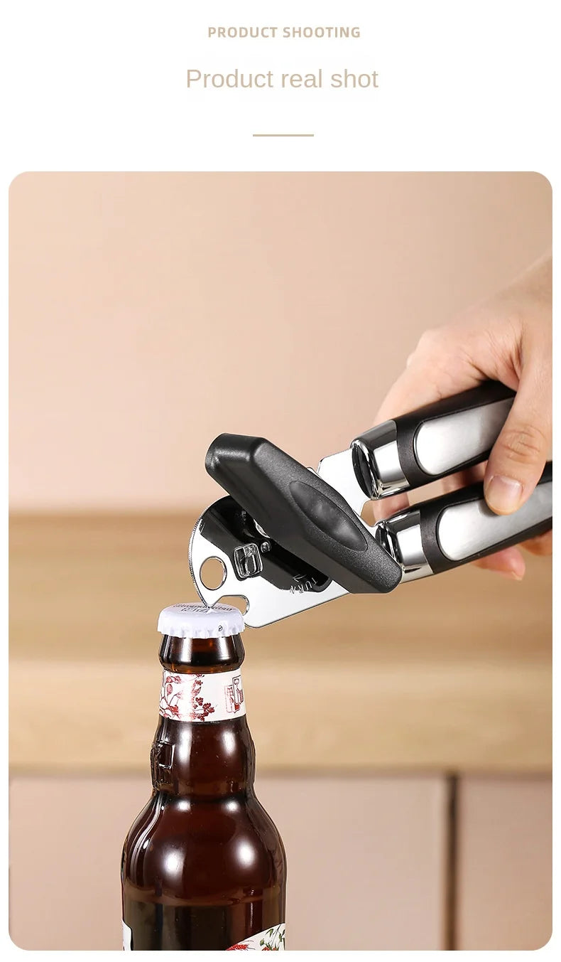 Stainless Steel Manual Can Opener - Multifunctional Kitchen Gadget Bottle Opener - ZOOMNSTORE
