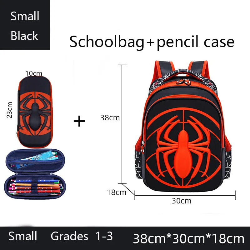 Spider Backpack Pencil Case Set - Waterproof School Bag for Boys - ZOOMNSTORE