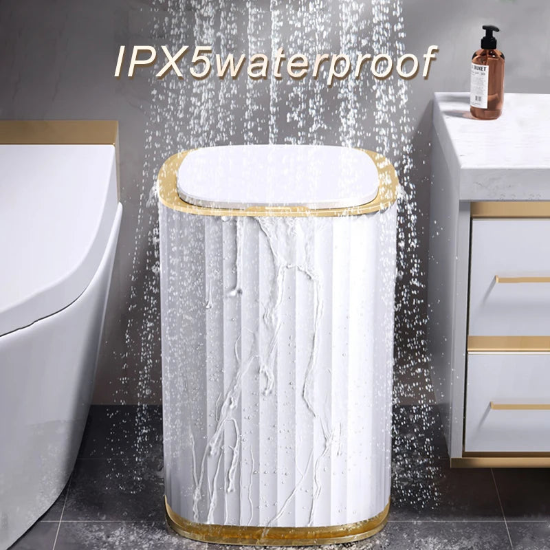 Smart Home Automatic Sensor Trash Can - Waterproof Kitchen Bathroom Wastebasket
