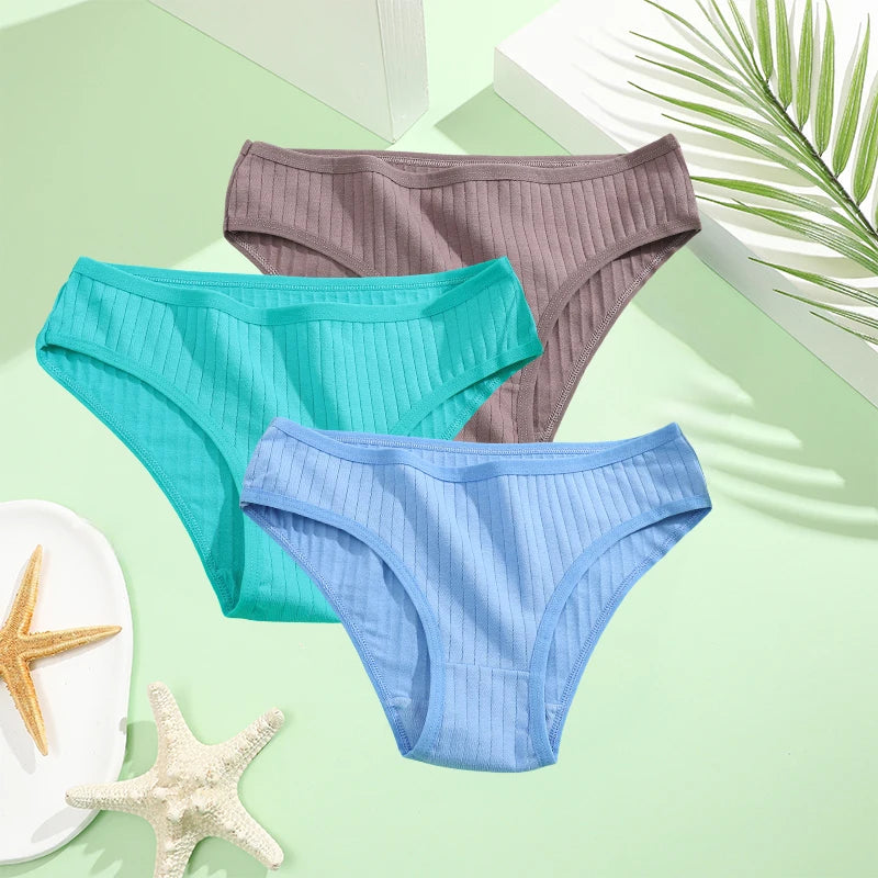 Cotton Panties Women - 3PCS Set Low Rise Briefs | Comfortable Breathable Underwear