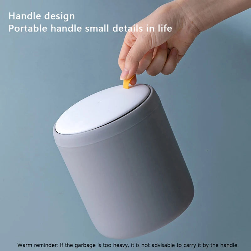Mini Desktop Trash Can - Plastic Office Waste Bin Organizer