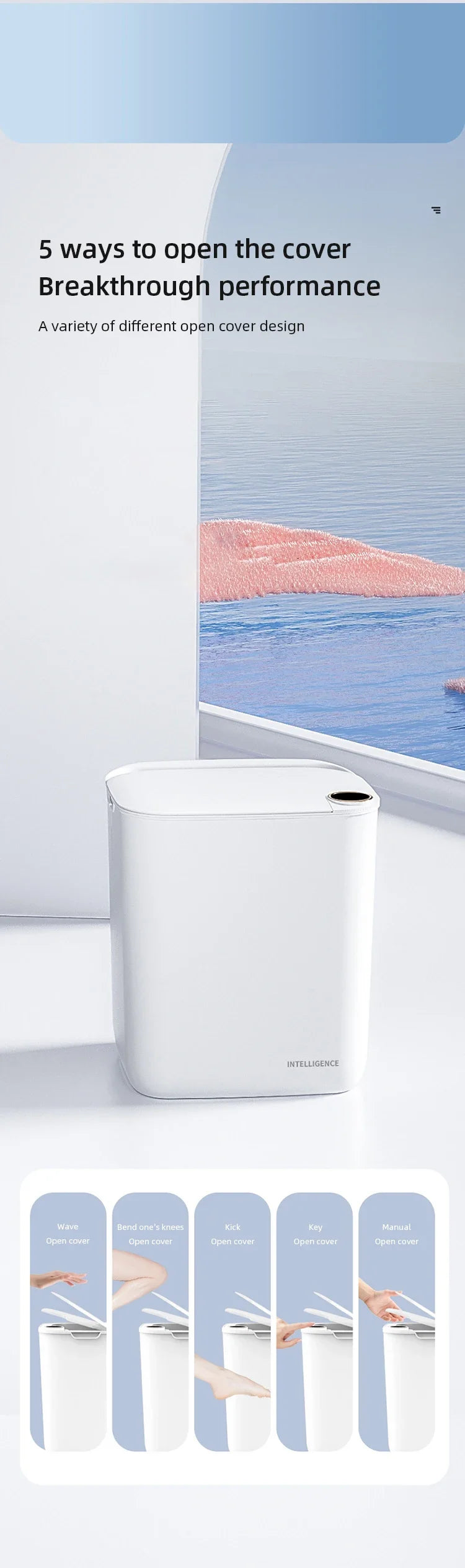 Smart Sensor Trash Can - 20L Automatic Wastebin with Type-C Charging for Kitchen and Bathroom