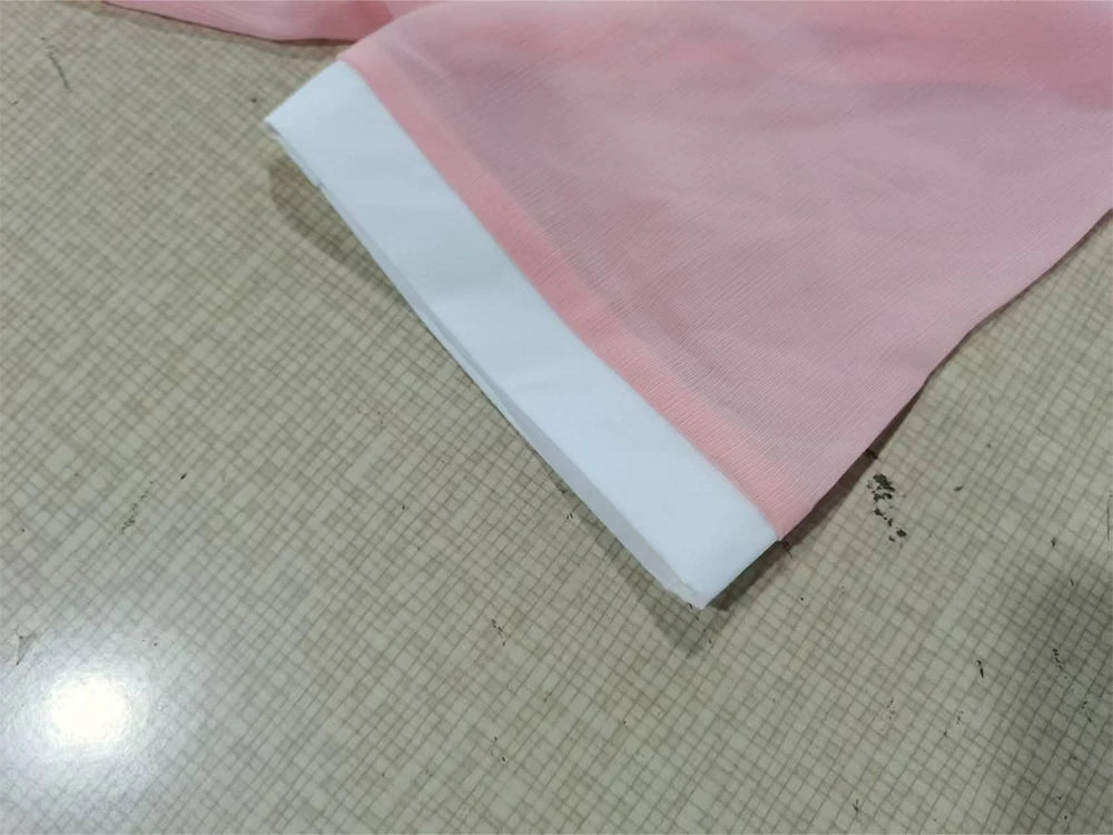 Summer Women Short Sleeve Chiffon Blouse Elegant Contrast Collar Pearl Button Office Casual Textured Breathable Fashion Tops