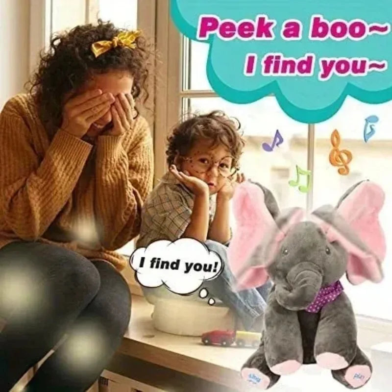 Interactive Elephant Plush Toy - Musical Hide-and-Seek Game for Babies - ZOOMNSTORE